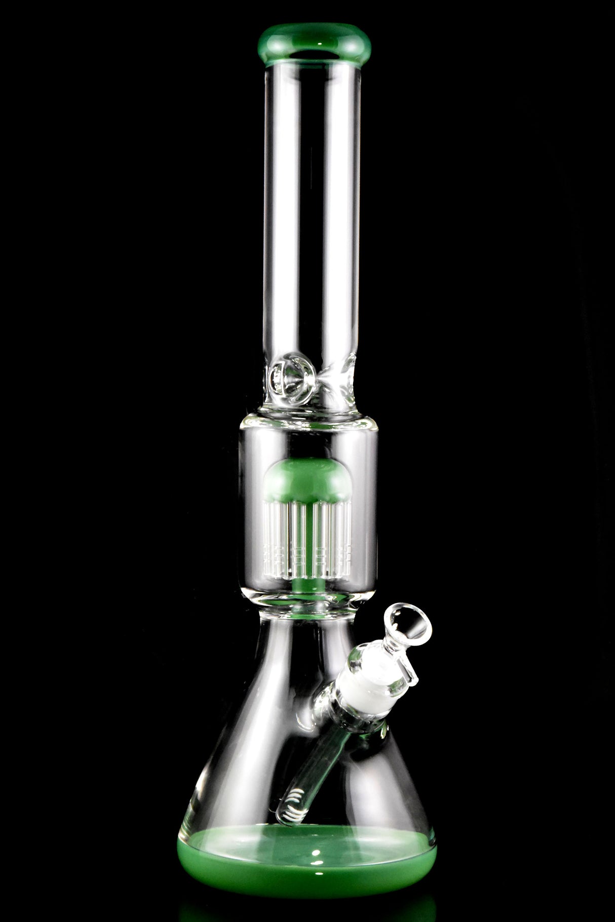Glass on Glass Beaker Bong “Treehouse” – 12-Arm Tree Perc – Ice Pinch – 18″