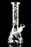 Medium Glow in the Dark R&M Glass on Glass Beaker Water Pipe - WP2883