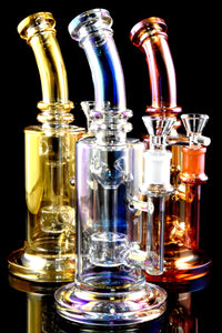 Small Metallic GoG Stemless Water Pipe with Showerhead Perc - WP2888