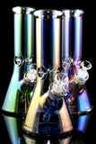 Medium Metallic Glass on Glass Beaker Water Pipe - WP2889