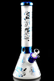 Large Frosted Glass on Glass Outer Space Design Beaker Water Pipe - WP2895