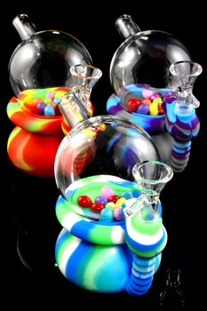 Colorful Silicone Glass Gumball Water Pipe - WP2897