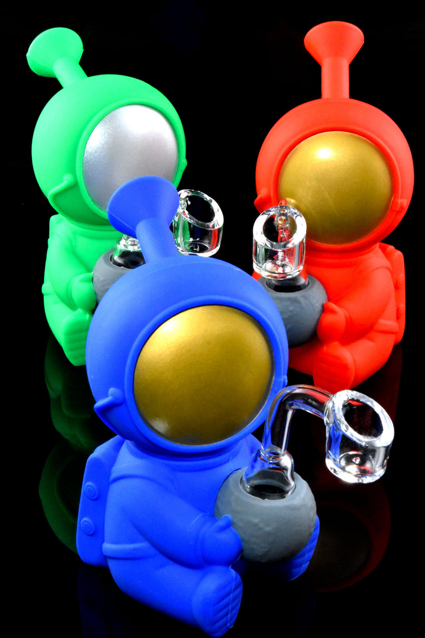 Small Colorful Silicone Spaceman Dab Rig - WP2902