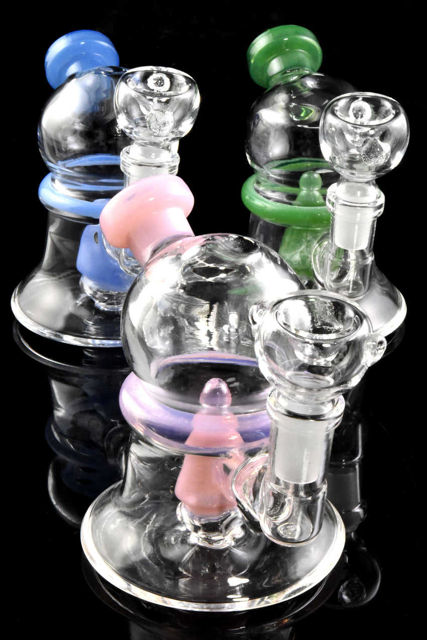 Mini Stemless Glass on Glass Water Pipe with Showerhead Perc - WP2904