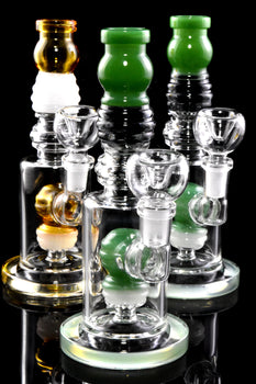 Small Multicolor Glass on Glass Water Pipe with Showerhead Perc - WP2907