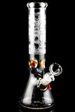 RooR 12" Frosted GoG Beaker Water Pipe with Multicolor Ice Pinch - WP2927