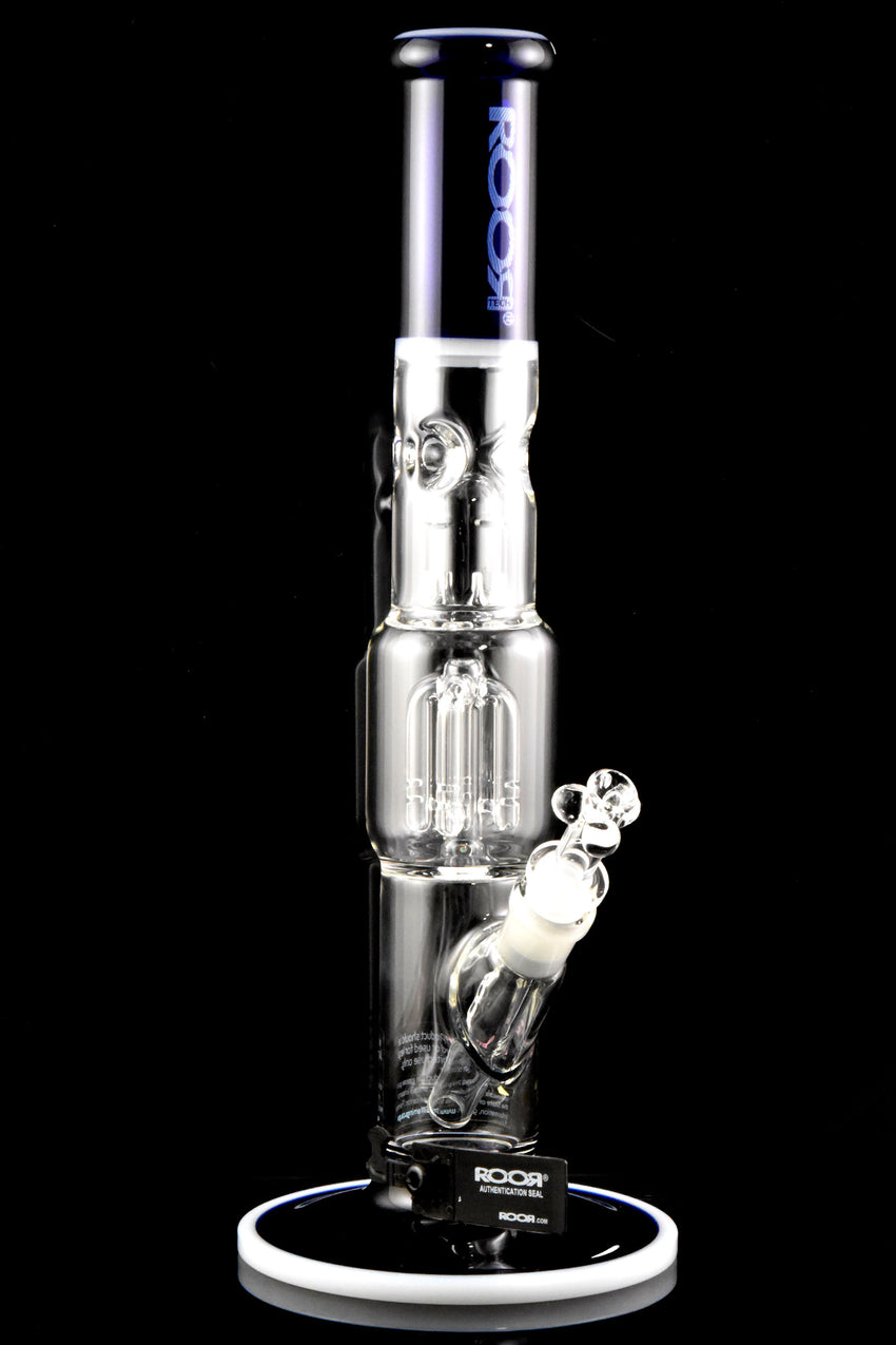 RooR Tech Multicolor Glass Straight Shooter Water Pipe with Tree Perc - WP2932