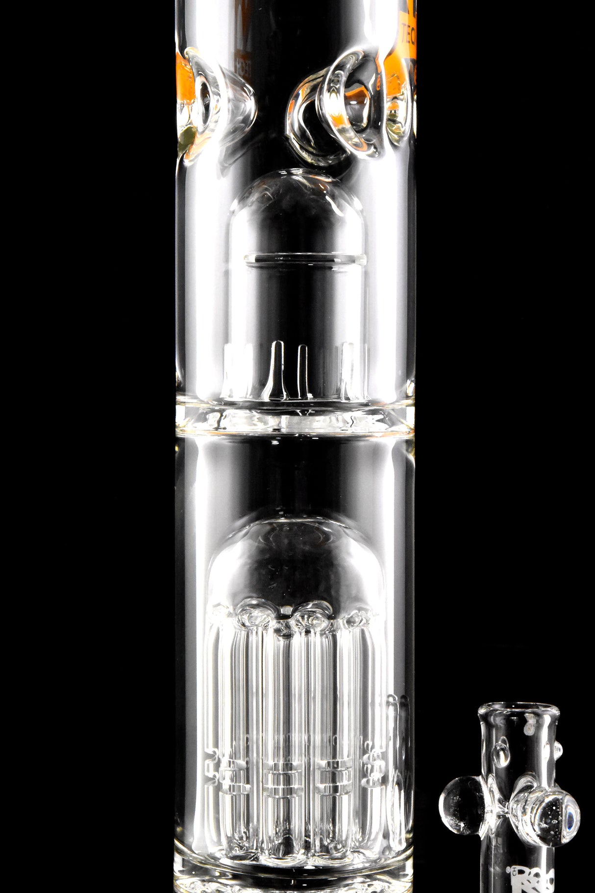 RooR Tech 18" Clear GoG Multi Perc Stemless Straight Shooter Water Pipe - WP2939