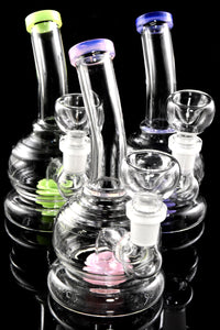 Small Round Neon GoG Water Pipe with Showerhead Perc - WP2958
