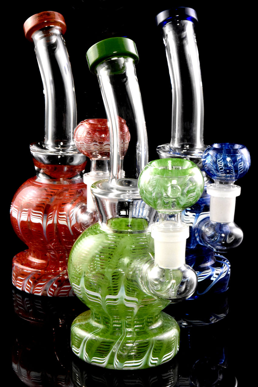 Small Colorful Striped Stemless GoG Water Pipe with Showerhead Perc - WP2960