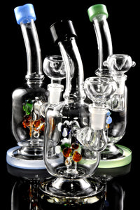 Small Bee Stem Glass on Glass Water Pipe - WP2961