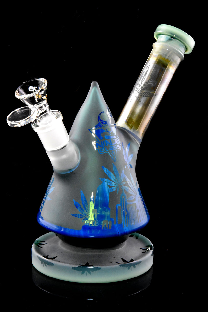 Small Stemless Frosted GoG Cone Water Pipe with Showerhead Perc - WP2970