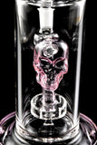 Medium Skull Showerhead Perc Glass on Glass Straight Shooter Water Pipe - WP2977