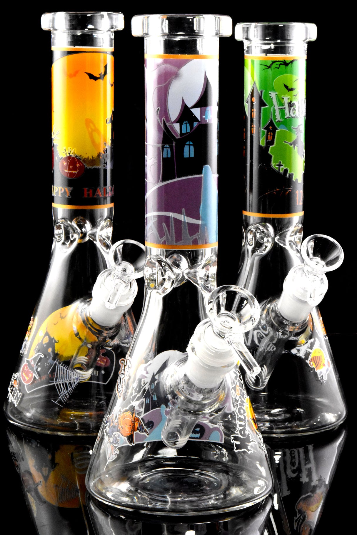 10" Small Glow in the Dark Halloween Decal GoG Beaker Water Pipe - WP2980