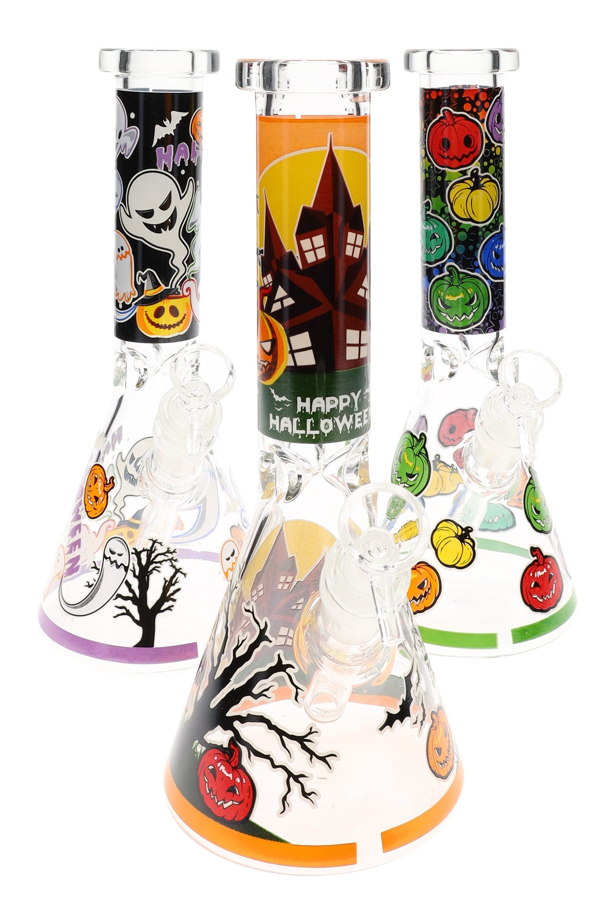 10" Small Glow in the Dark Halloween Decal GoG Beaker Water Pipe - WP2980