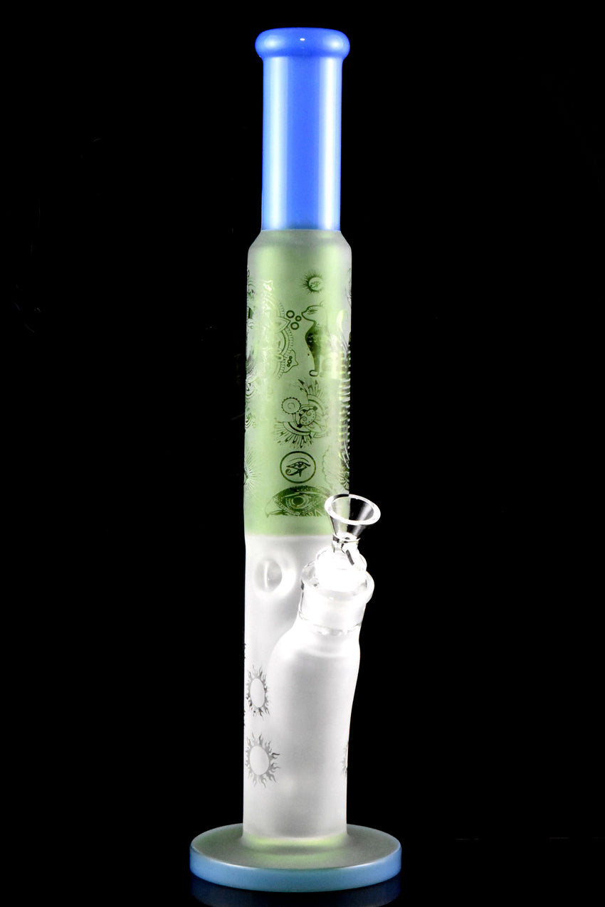 Large Multicolor Egyptian Frosted GoG Straight Shooter Water Pipe - WP2987
