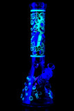 Large Glass on Glass Glow in the Dark R&M Beaker Water Pipe - WP3003