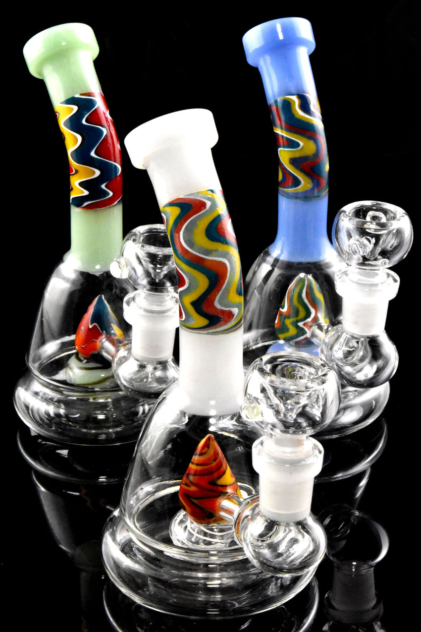 Small Multicolor Reverse GoG Stemless Water Pipe with Showerhead Perc - WP3005