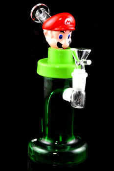 Colorful Glass and Silicone Character Water Pipe - WP3008