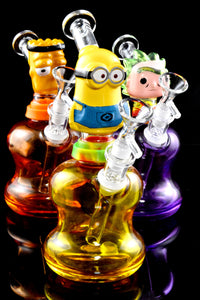 Small Colorful Glass on Glass Character Water Pipe - WP3009