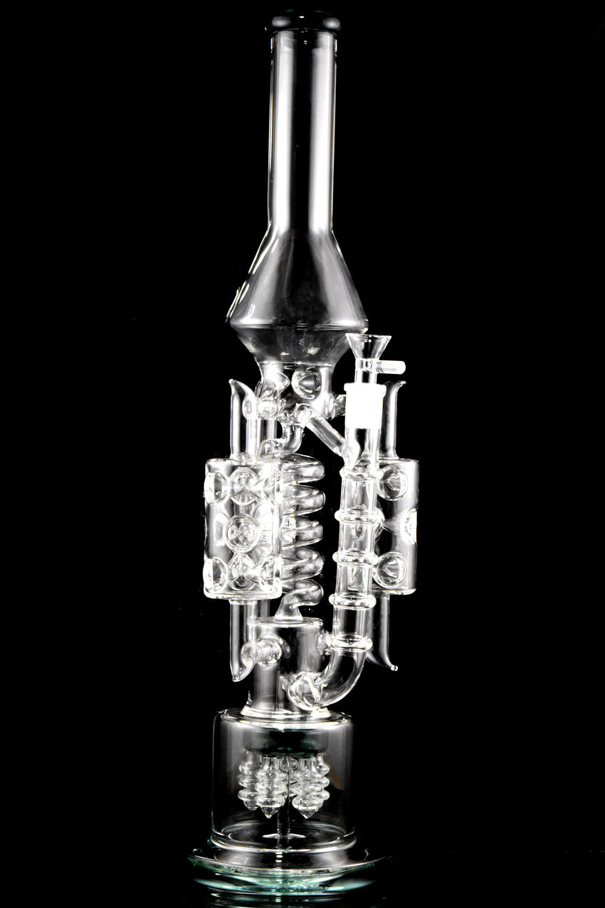 "The Goliath" Large Glass Spiral Recycler Water Pipe with Showerhead Tree Perc - WP3013