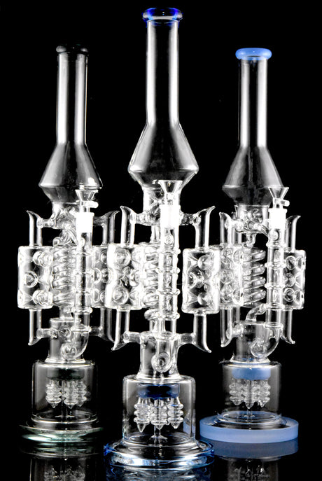 "The Goliath" 20" Large Glass Spiral Recycler Water Pipe with Showerhead Tree Perc - WP3013