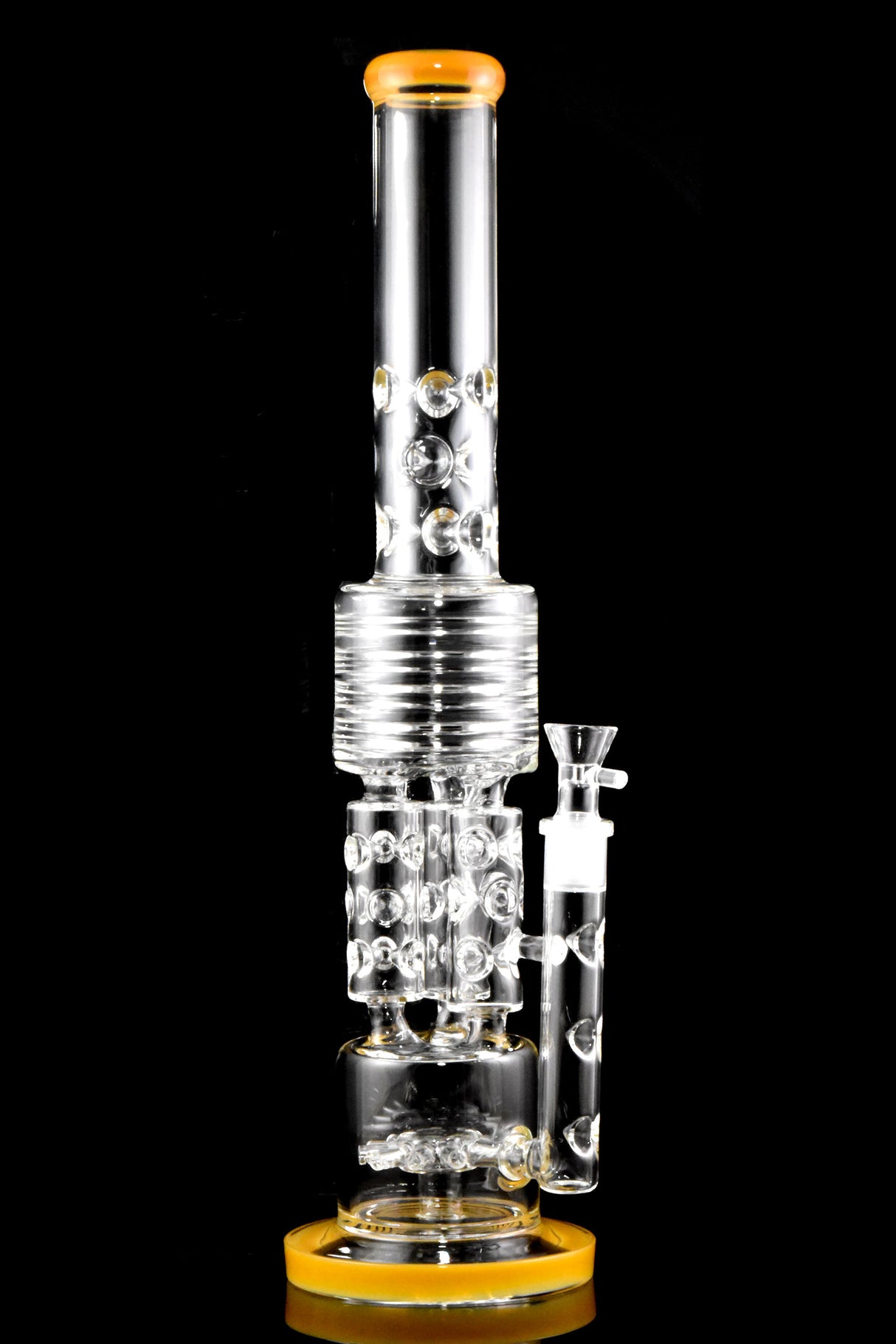 "The Colossus" 19" Large Thick Stemless Glass on Glass Straight Shooter Recycler Water Pipe with Sprinkler Perc - WP3014