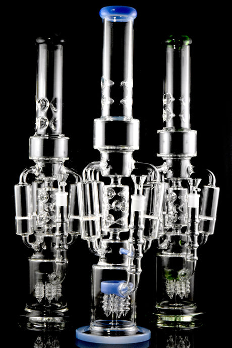 "The Behemoth" 20" Large Stemless GoG Honeycomb Recycler Water Pipe with Tree Showerhead Perc - WP3015