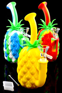 Small Colorful Silicone Pineapple Water Pipe - WP3029