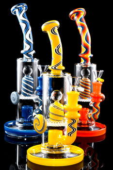 Medium Stemless Colorful Reverse GoG Water Pipe with Multi Percs - WP3039