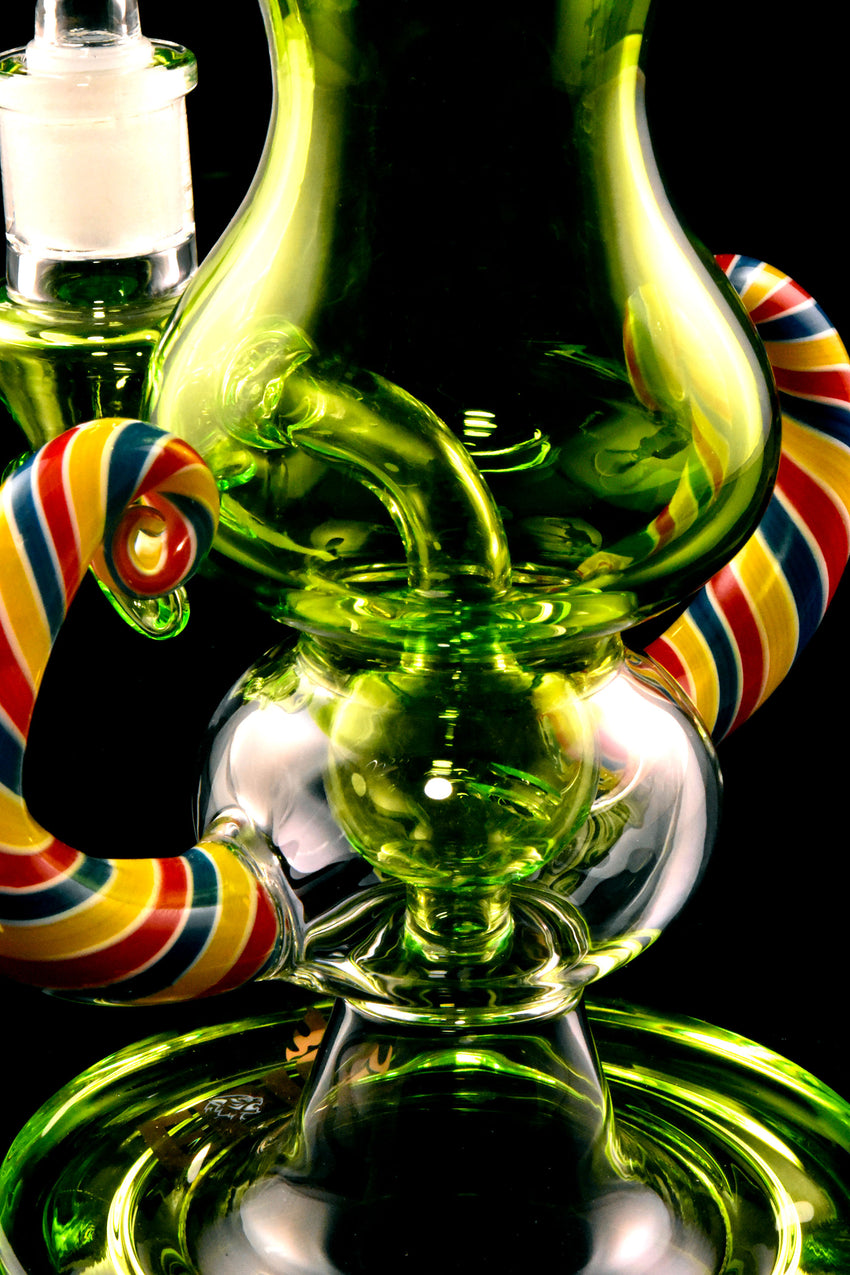 Colorful Spiked Glass on Glass Stemless Water Pipe with Sphere Perc - WP3043