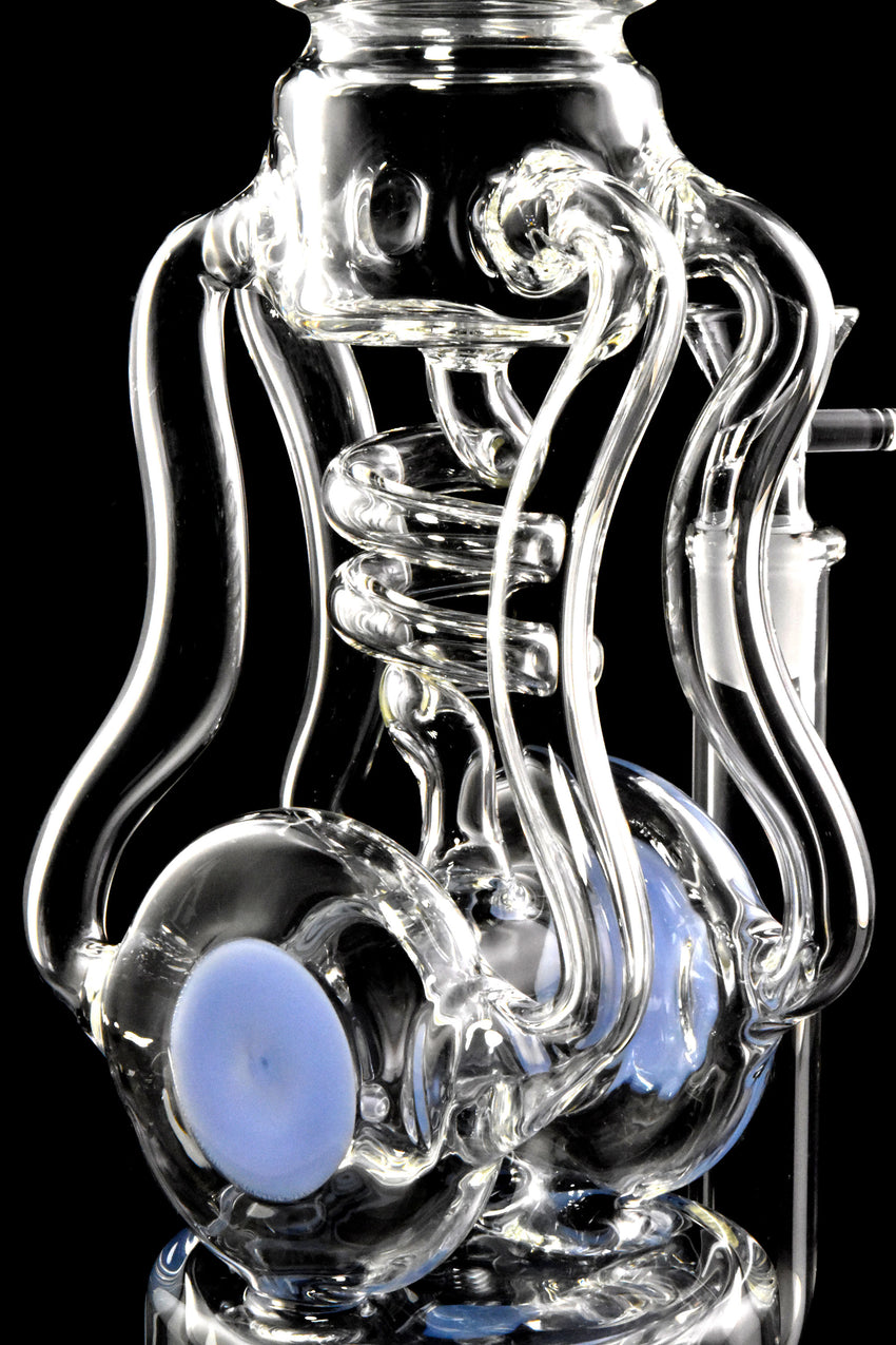Large Stemless GoG Spiral Recycler Water Pipe with Sprinkler Perc - WP3059