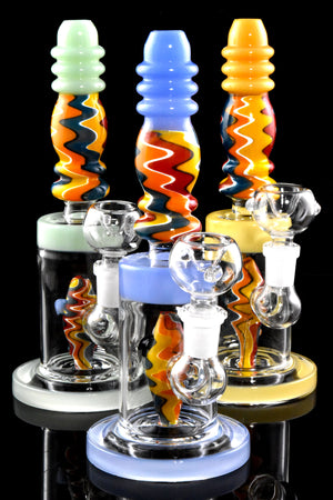 Small Colorful Reverse GoG Stemless Water Pipe with Fish Perc - WP3067