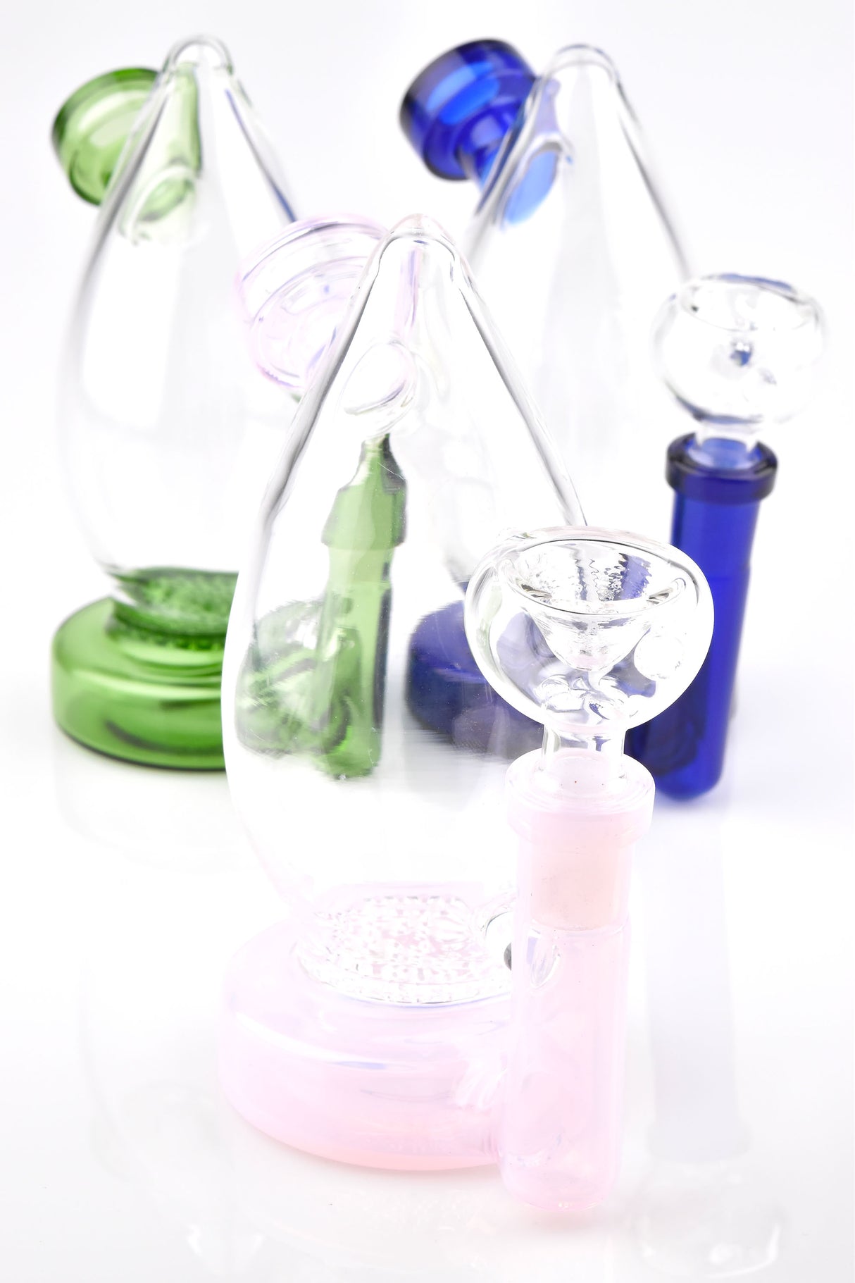 6" Small Colored Glass on Glass Honeycomb Perc Water Pipe - WP3092