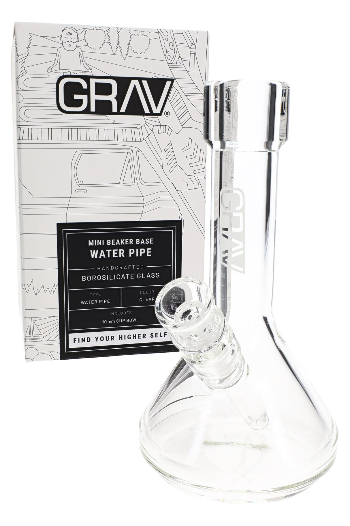 GRAV Mini Beaker Glass Bong – 6″ – Clear