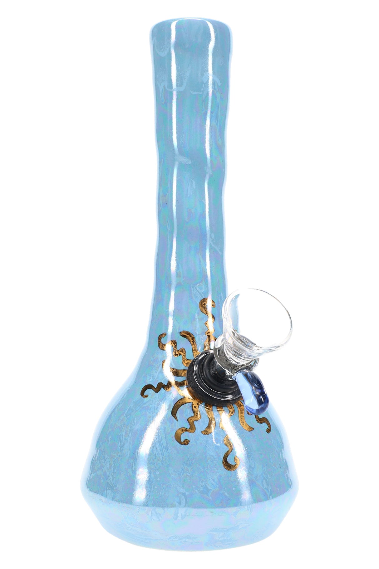 Ancient Creations Ceramics 6″ Ceramic Beaker Bong – 22K Gold – US-Made