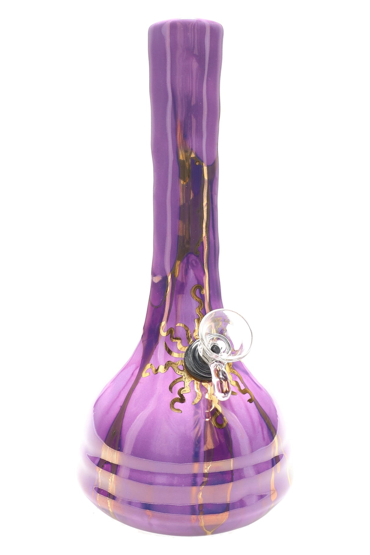 Ancient Creations 9″ Gold Sunburst Ceramic Beaker Bong