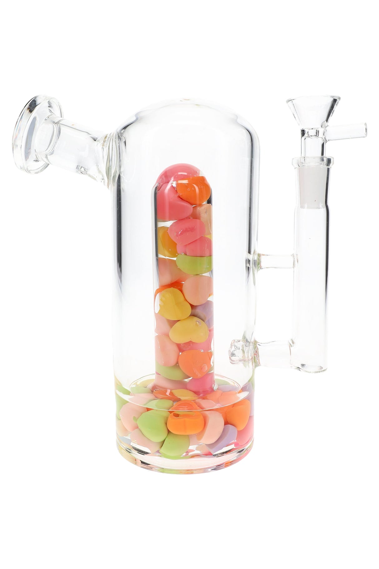 (Assorted) 7″ Clear Glass Bong – 14.5 mm Stemless