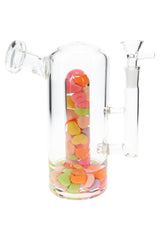 (Assorted) 7″ Clear Glass Bong – 14.5 mm Stemless