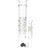 14″ straight tube glass bong with green lip and base, ice pinch and bubble-grip neck, includes removable glass herb bowl.