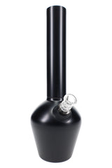 Matte black Chill Mix & Match steel bong, 13″ vacuum-insulated base with ceramic lining and 14 mm joint with clear glass bowl attached.