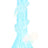 Light aqua beaker bong in soft glass with spiral neck grips and matching side marble; classic beaker profile for stability.