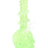 Neon-tinted green soft glass skull pipe with stacked spiral rings and a pronounced skull body; assorted colorway.