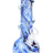 Blue swirl soft glass round-base bong featuring a clear spiral neck grip and rounded bubble base for steady, comfortable sessions.