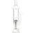 Clear 15″ stemless straight shooter bong showing internal multi-arm diffuser perc and bent mouthpiece.