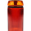 Amber/orange ribbed glass tabletop gravity bong, 8.1″ tall with 14 mm bowl, straight-on studio shot.