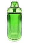 Emerald green ribbed glass tabletop gravity bong, 8.1″, straight-on product view with 14 mm slide.