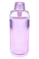 Light purple “Orchid” ribbed glass tabletop gravity bong, 8.1″, front view showing cap and chamber.