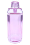 Light purple “Orchid” ribbed glass tabletop gravity bong, 8.1″, front view showing cap and chamber.