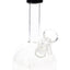 Compact 7″ round-base glass bong with straight neck and glass bowl, clear body with a dark mouthpiece accent, glass-on-glass joint.
